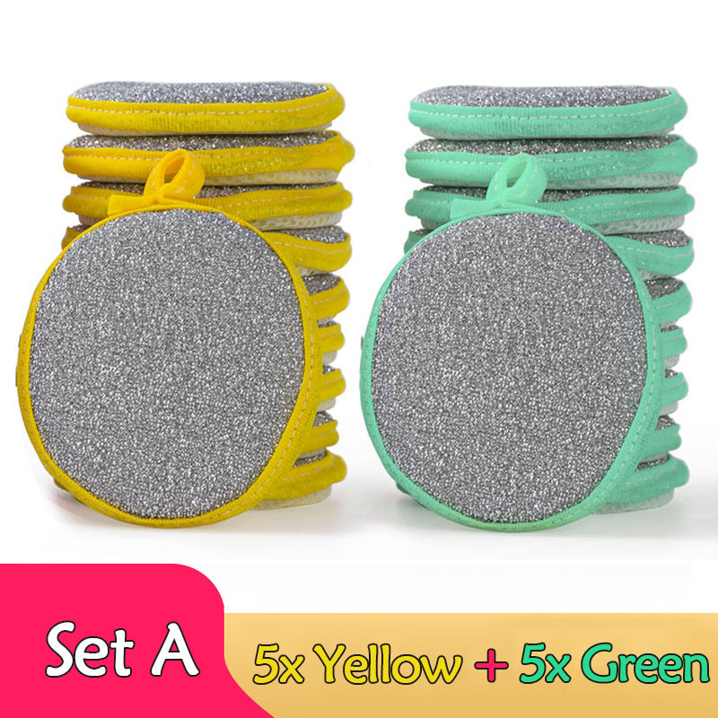 5/10PCS Double-Sided Dishwashing Sponges