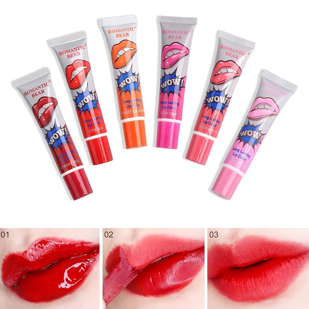 Moisturizing Peel-Off Liquid Lipstick - 6 Colors, Waterproof, Long-lasting, Lip Gloss Mask, Makeup Tear Pull Lip Lint Cosmetics