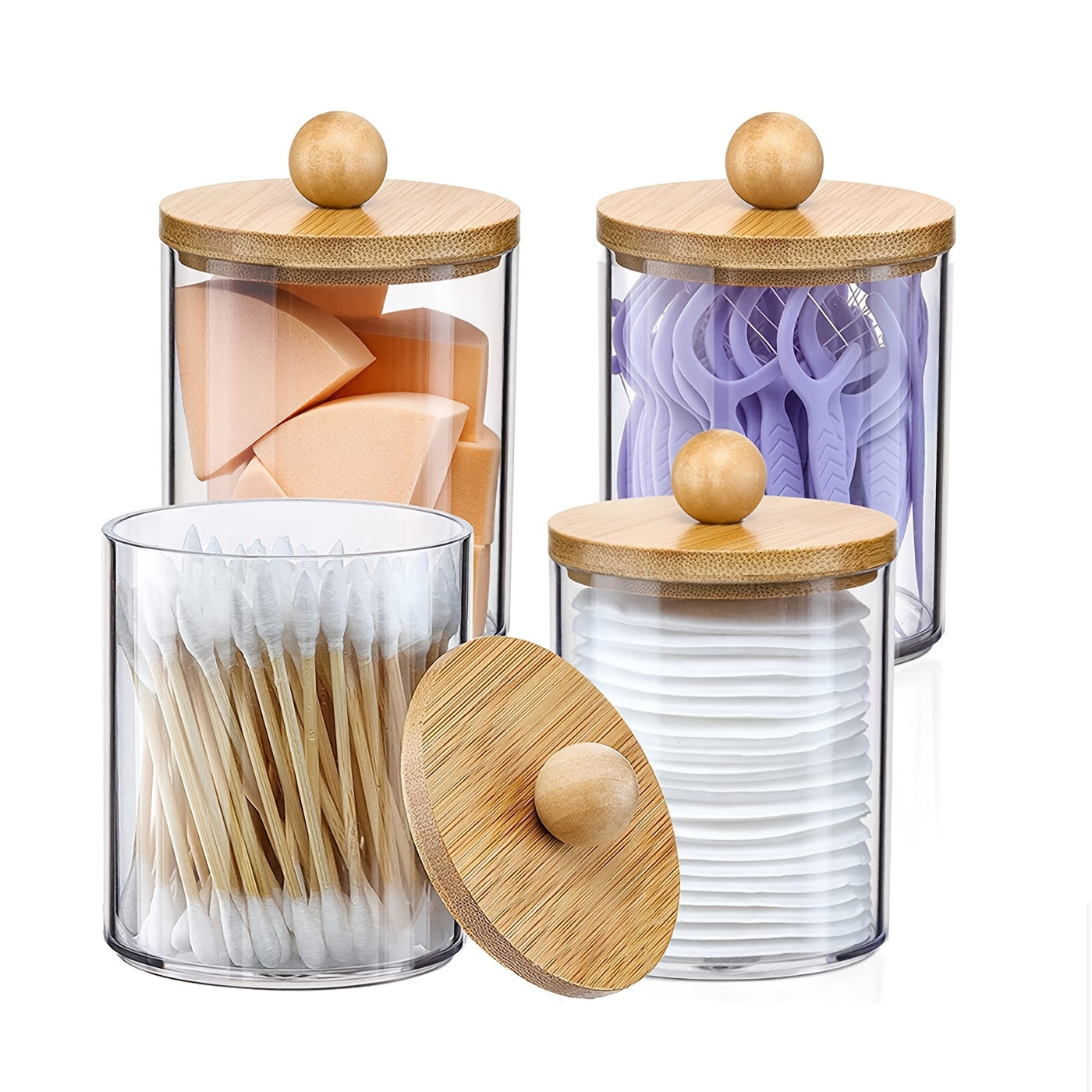 Bamboo Lid Apothecary Jar Set