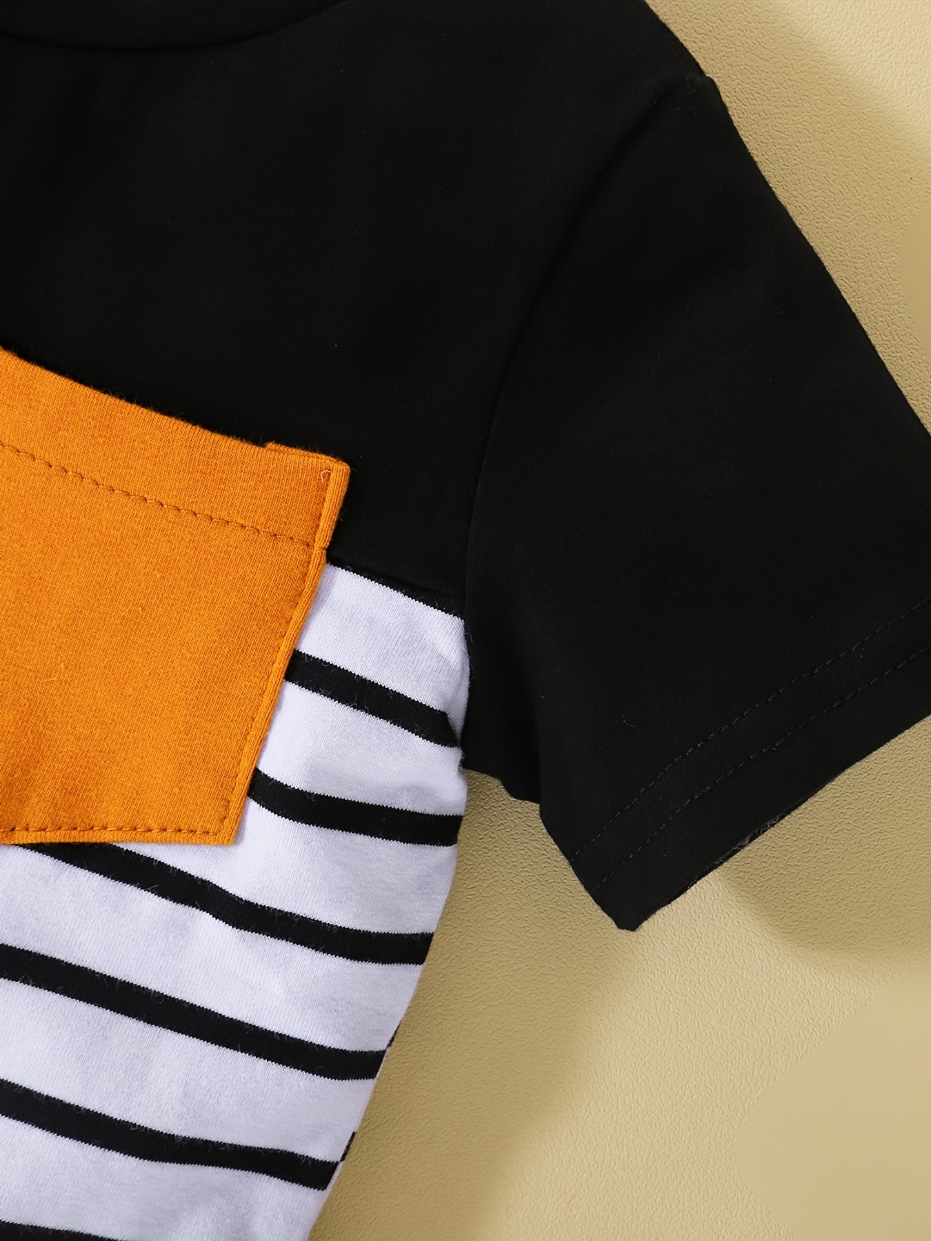 Striped Top & Solid Sweatpants Set for Baby Boys