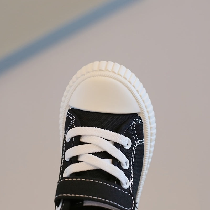 Toddler Boys Casual Canvas Sneakers with Hook & Loop Fastener