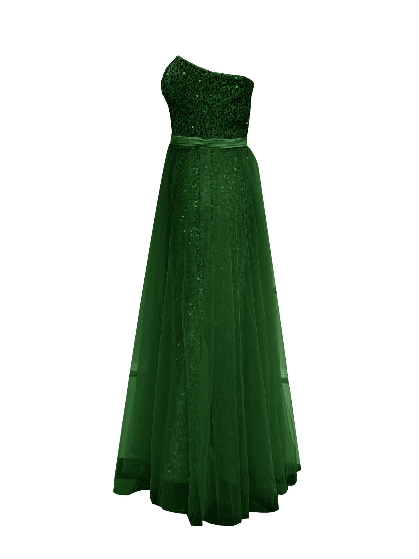 Strapless Sequins Prom Dress, Long Tulle Ball Gown Split Sparkly Formal Evening Party Gown For Women, Women's Clothing