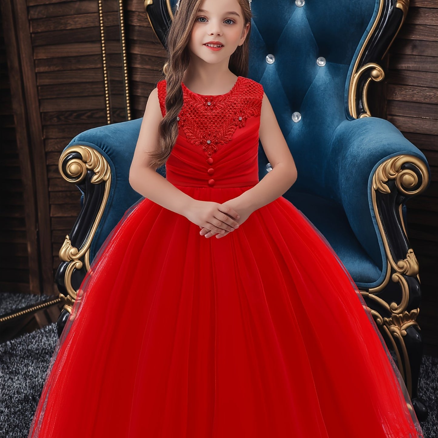 Girls Solid Princess Dress - A Perfect Choice for Holiday Celebrations and Parties