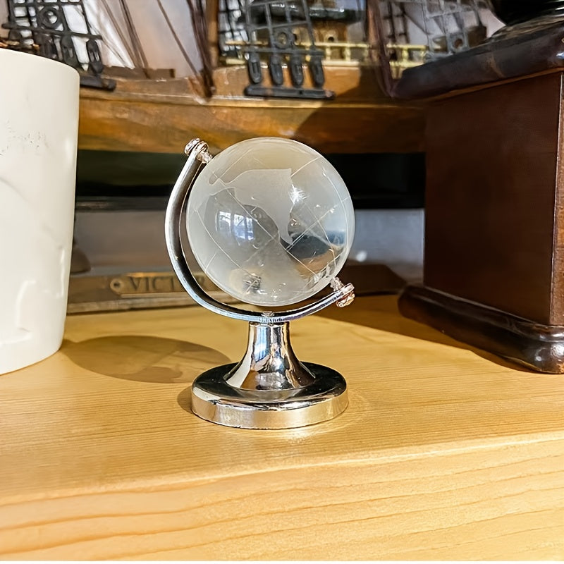 1pc Mini Crystal Globe - 3D Crystal Earth Globe for Home Decor