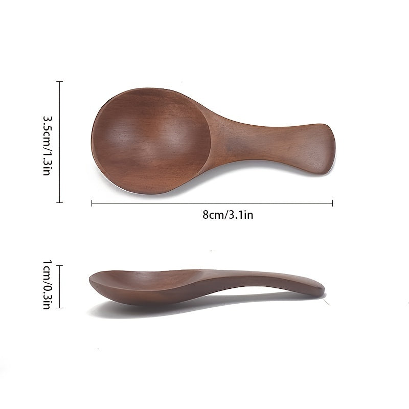 1pc Mini Wooden Spoon With Short Handle, Milk Powder, Spices, Condiments, Sugar, Honey, Tea Coffee Spoon, Kitchen Accessories