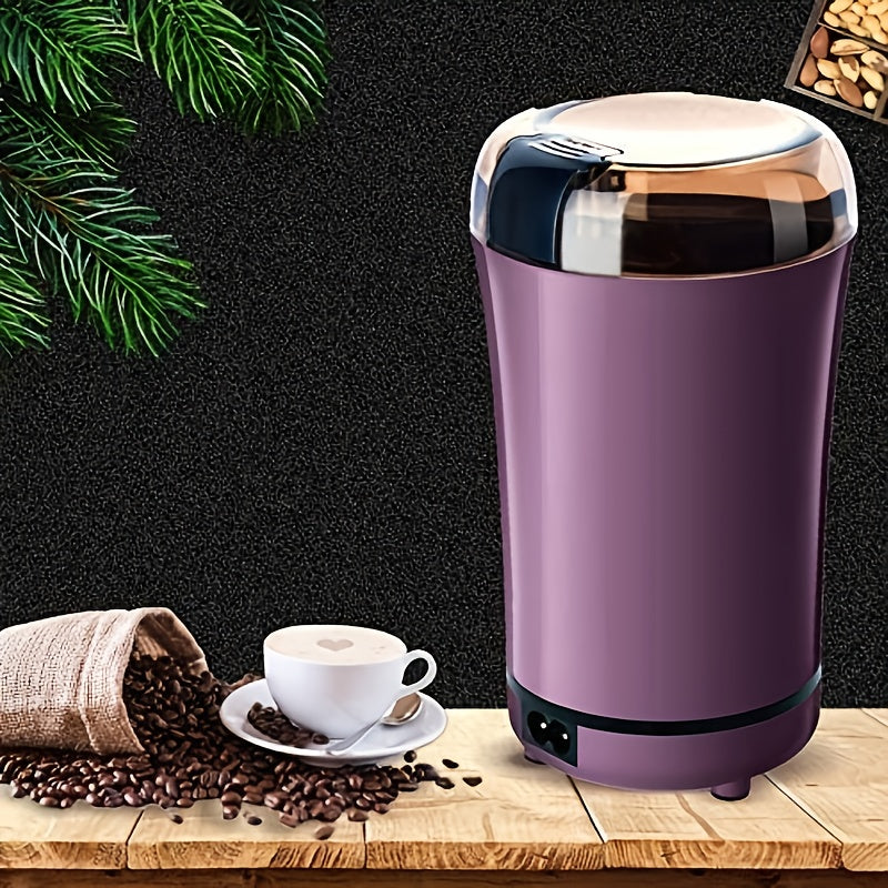 1pc Electric Coffee Grinder, Grain Grinder, Portable Coffee Bean Grinder With Replacement Stainless Steel Blade And Brush For Dried Herbs Spice Peanut Grain