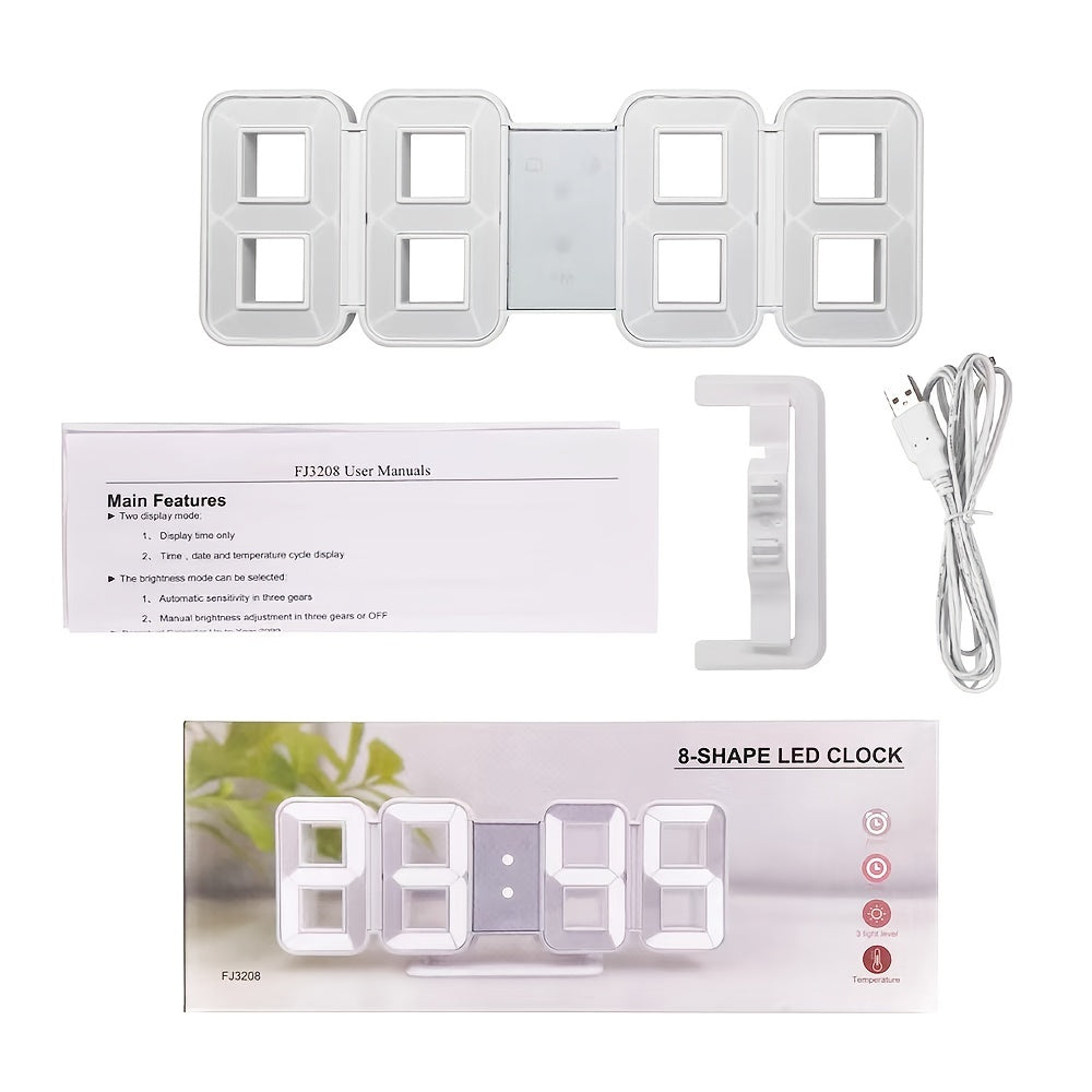 3D LED Digital Clock for Home Decoration