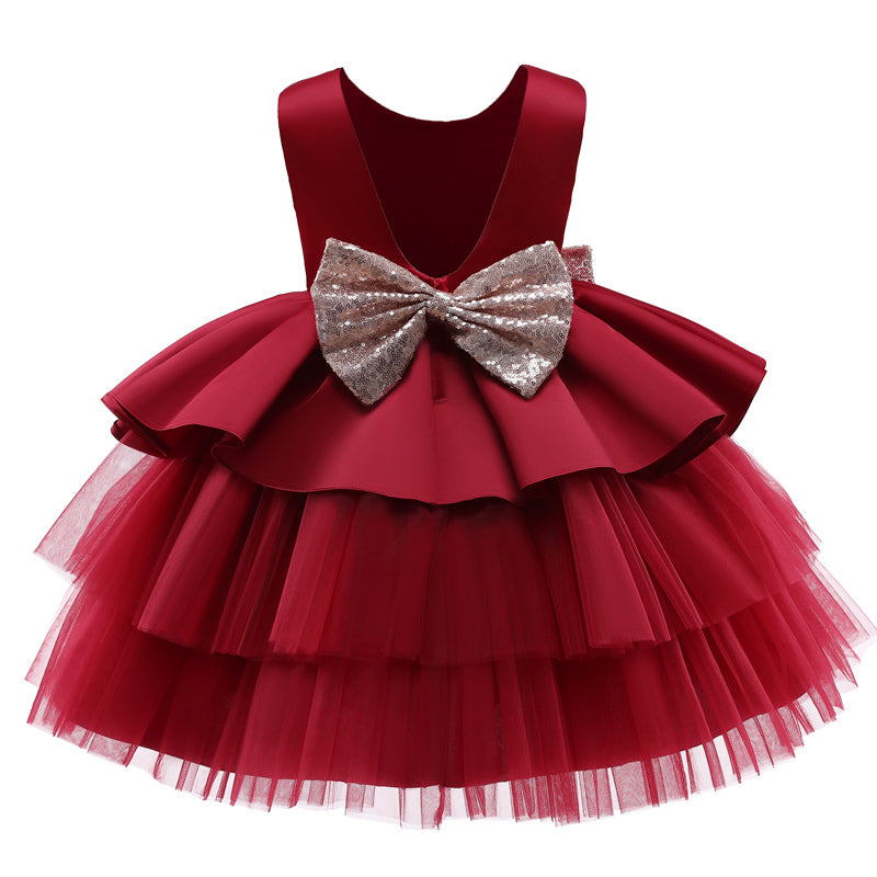 Adorable Big Bowknot Dress for Newborn Baby Girls