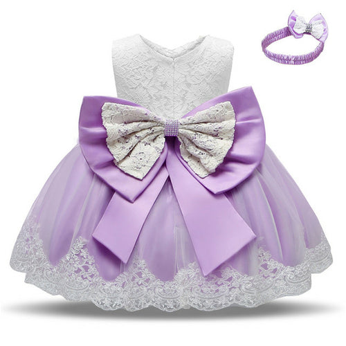 Adorable Big Bowknot Dress for Newborn Baby Girls
