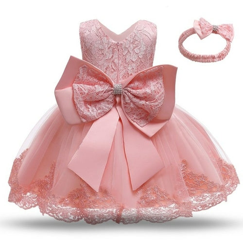 Adorable Big Bowknot Dress for Newborn Baby Girls