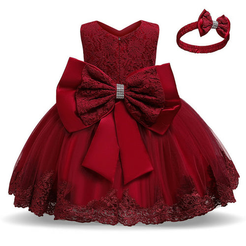 Adorable Big Bowknot Dress for Newborn Baby Girls