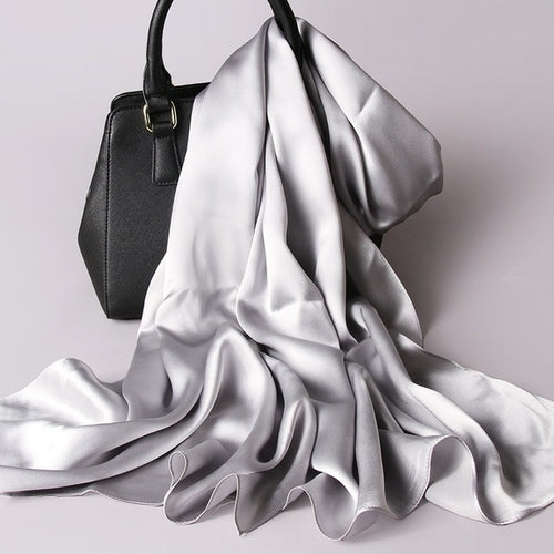 "Elegant Natural Silk Red Scarf for Women - Perfect Spring Foulard for adding a touch of luxury to any outfit"