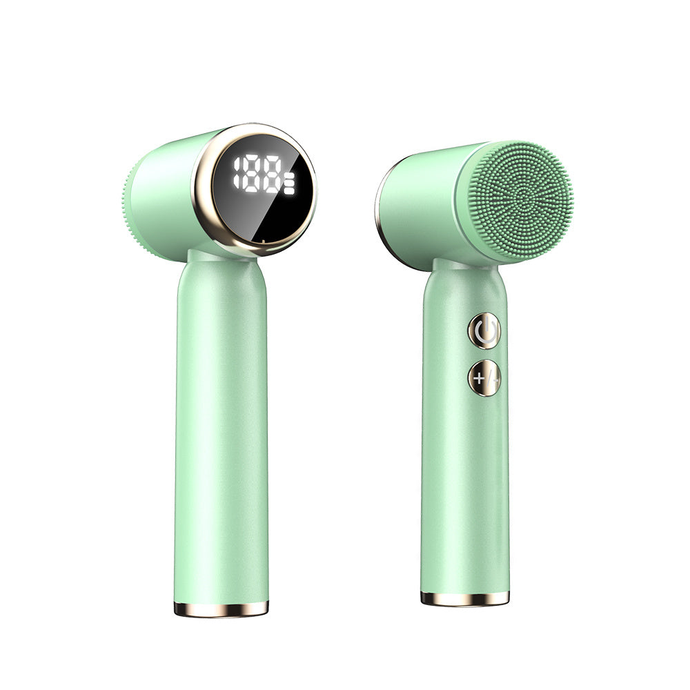 Electric Facial Cleansing Brush: Sonic Vibrating Face Scrubber with Hot/Cold Compress and 6 Brush Heads