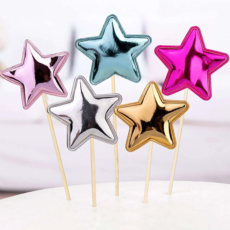 20 Piece Star Cake Topper Decoration Set