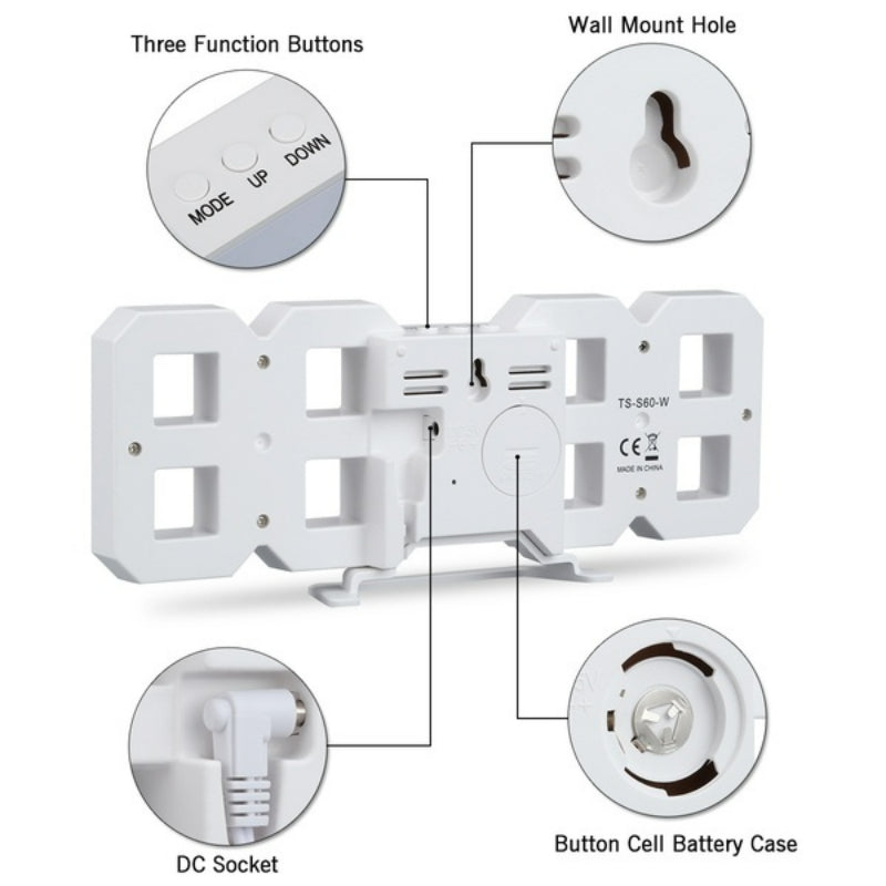 3D LED Digital Clock for Home Decoration