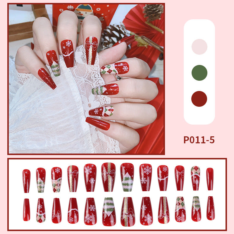 Fake Nails: Add a festive touch to your nails with these red short square press-on nails.