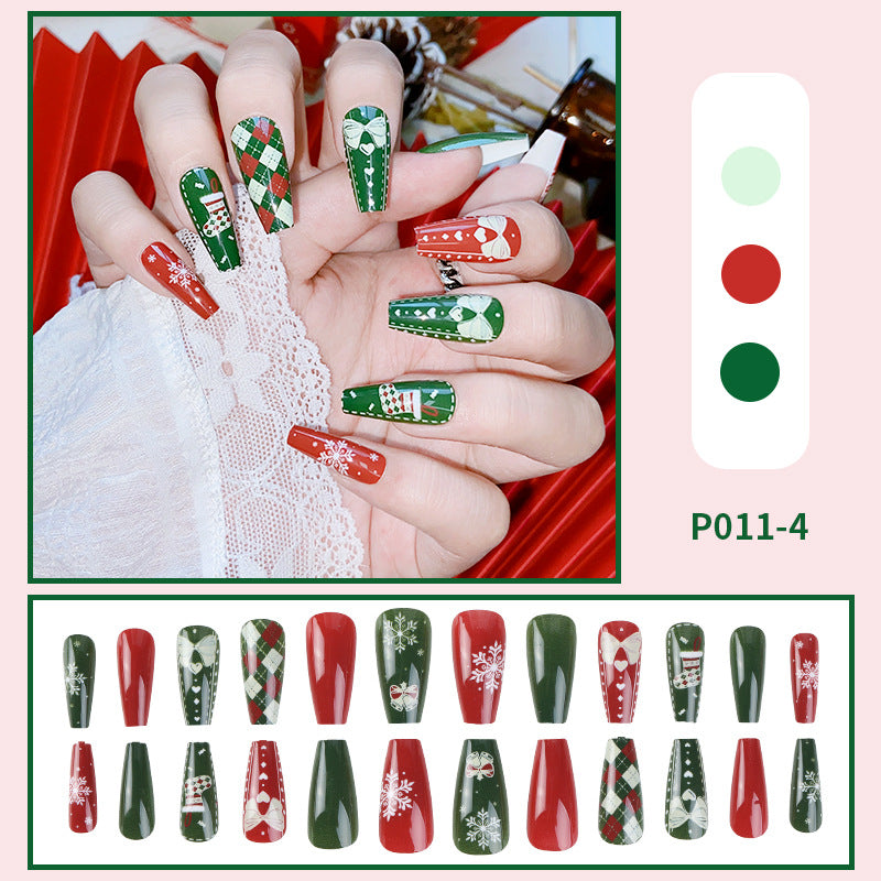 Fake Nails: Add a festive touch to your nails with these red short square press-on nails.