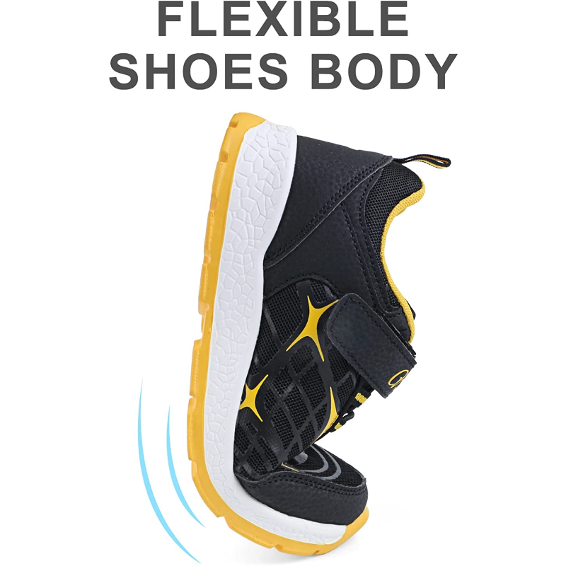 Hook & Loop Lightweight Sneakers for Boys - Running and Outdoor Walking Shoes