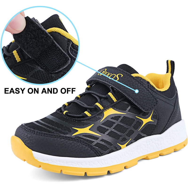 Hook & Loop Lightweight Sneakers for Boys - Running and Outdoor Walking Shoes