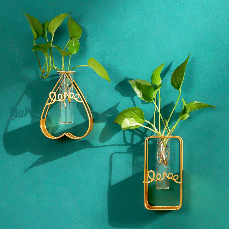 Glass Hydroponic Carrot Vase Wall Hanging