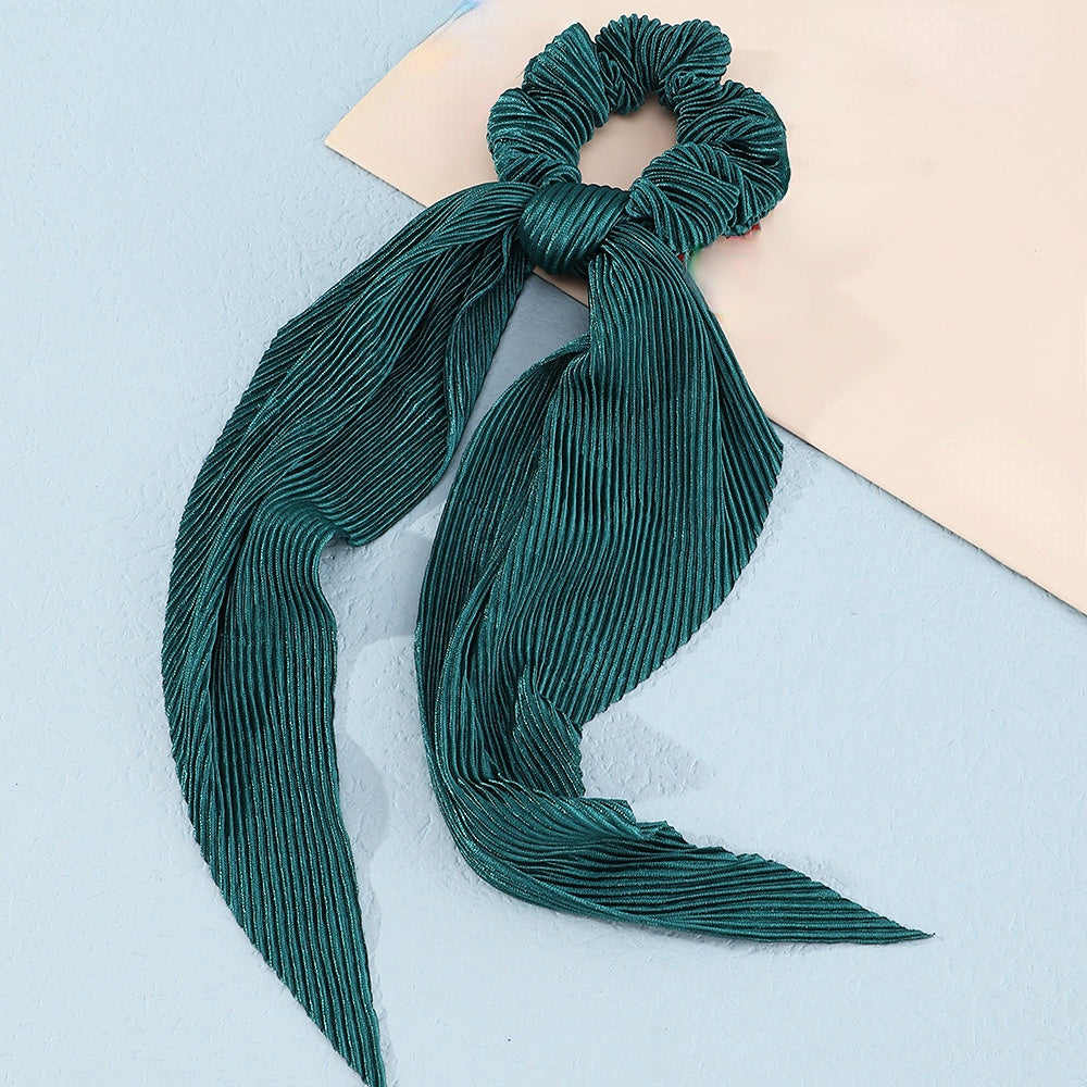 3PCS Solid Color Velvet Scarf Scrunchie Set