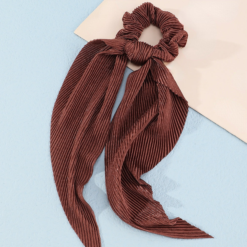 3PCS Solid Color Velvet Scarf Scrunchie Set