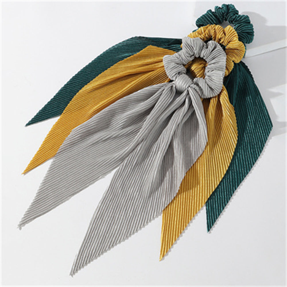 3PCS Solid Color Velvet Scarf Scrunchie Set