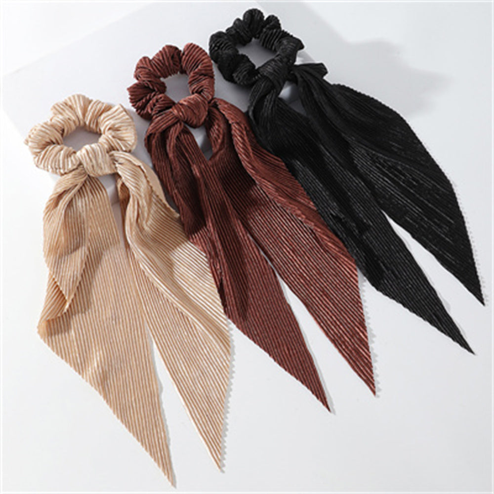 3PCS Solid Color Velvet Scarf Scrunchie Set