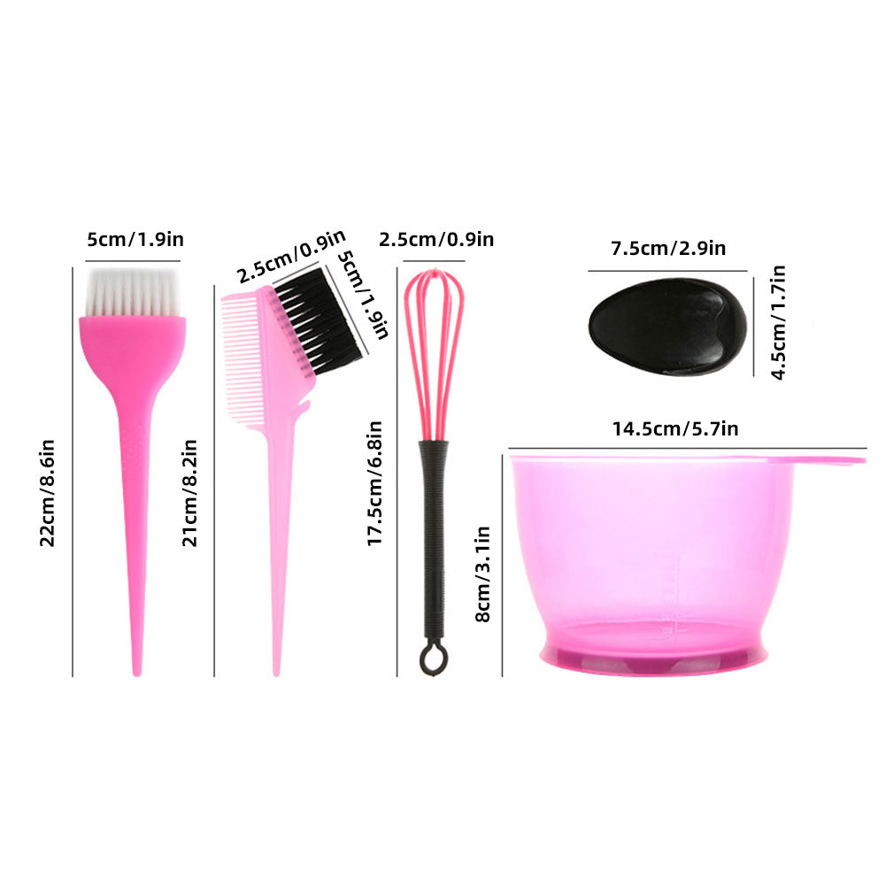 5PCS Hair Color Dye Bowl & Brush Tool Kit