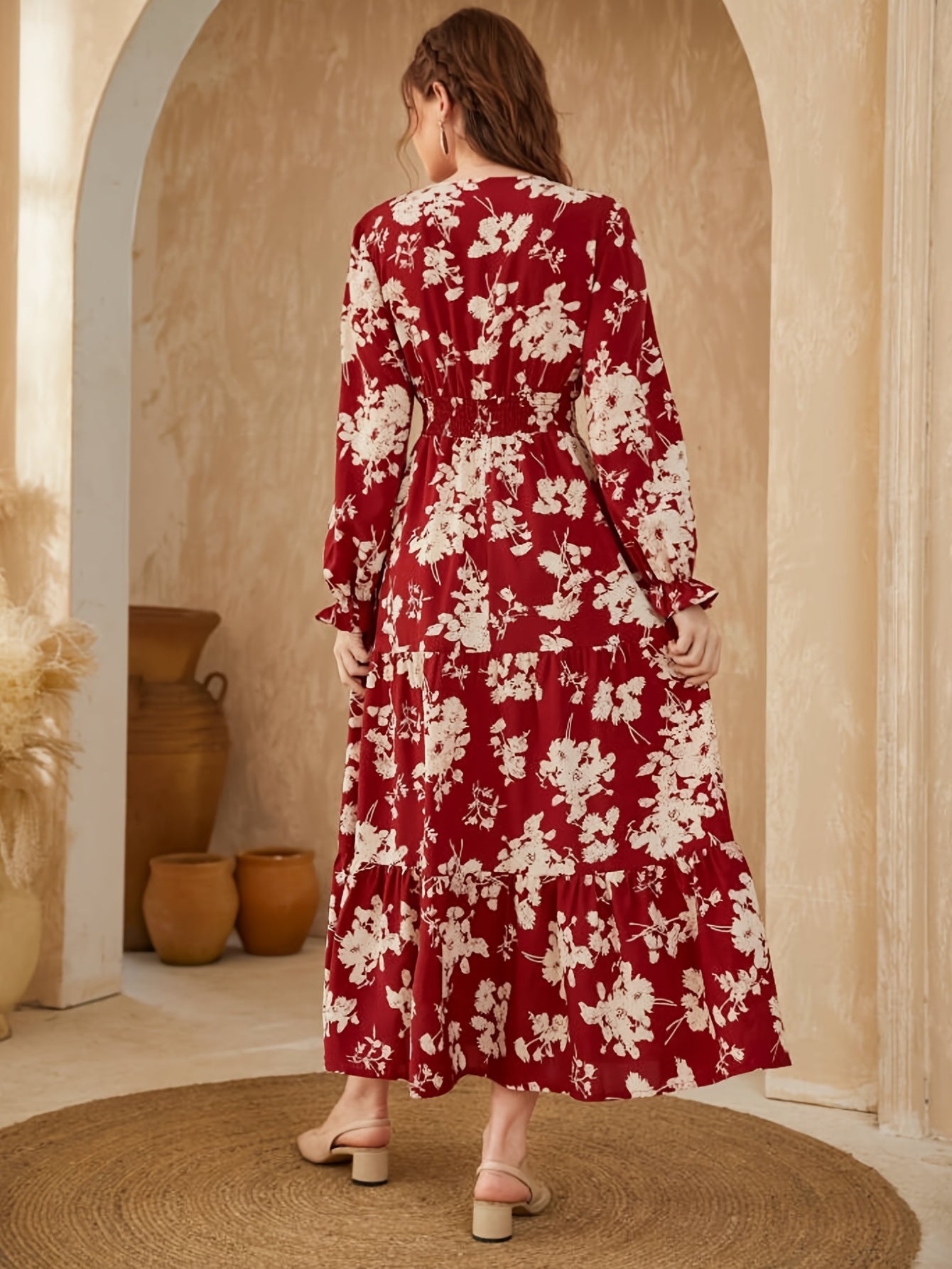 Women's Dresses Floral Print Long Sleeve Maxi Dress