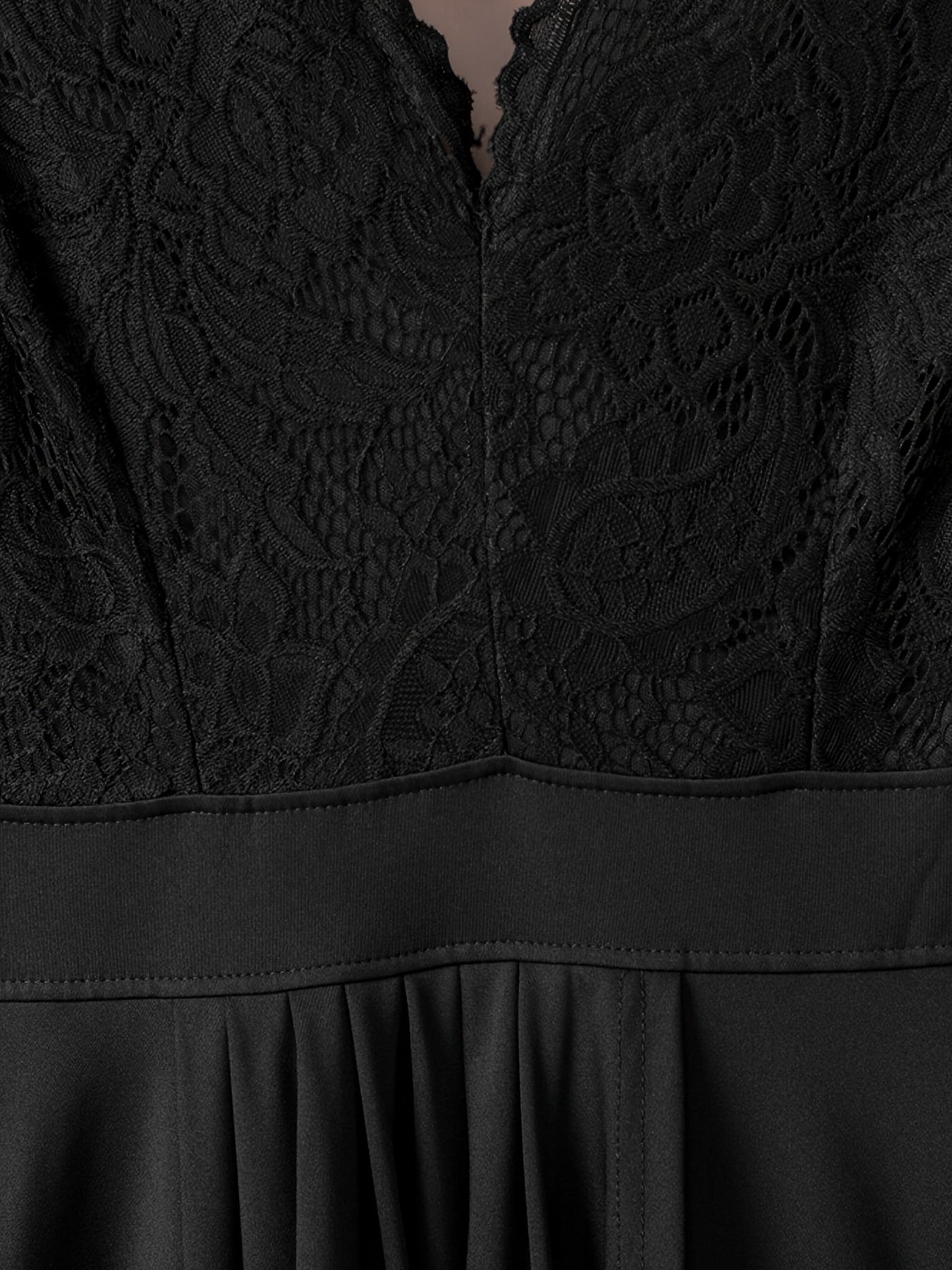 Women's Casual Solid Lace V-Neck High-Low Hem Dress