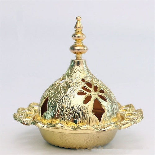 Golden Portable Incense Tower with Star and Moon Design for Eid al-Fitr Celebrations