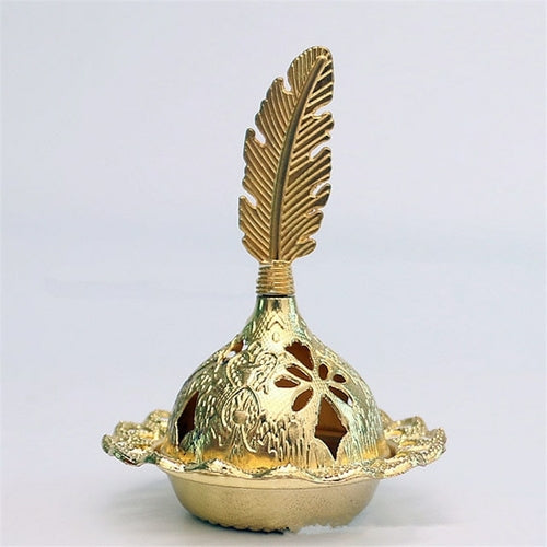 Golden Portable Incense Tower with Star and Moon Design for Eid al-Fitr Celebrations