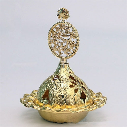 Golden Portable Incense Tower with Star and Moon Design for Eid al-Fitr Celebrations