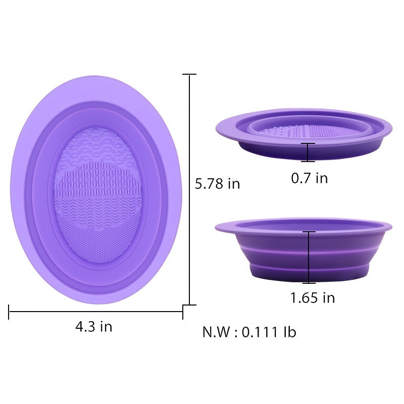 Foldable Silicone Washing Brush & Beauty Egg Bowl Makeup Brush Cleaning Pad - A Gift for Friends and Family, Perfect for Travel and Business Trips