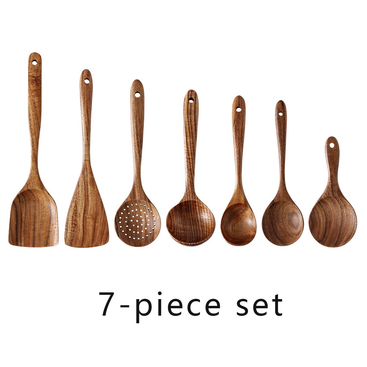 Premium Teak Wooden Cutlery Spoon & Spatula Set
