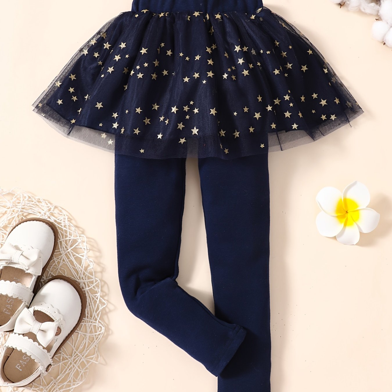 Girls Stitching Star Tutu Skirt Leggings - A Warm and Stylish Winter Outfit