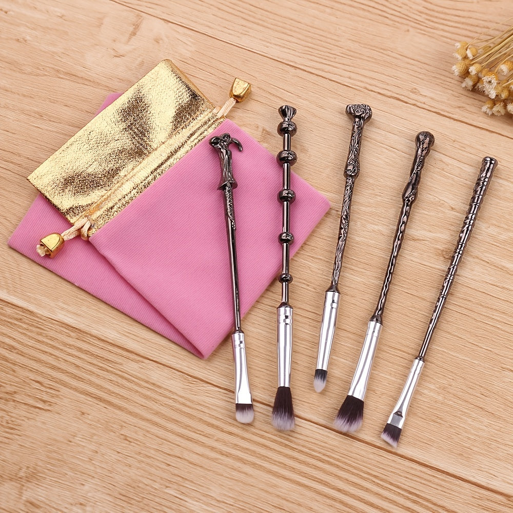 Makeup Brushes Set - 5pcs Wizard Wand Makeup Brushes