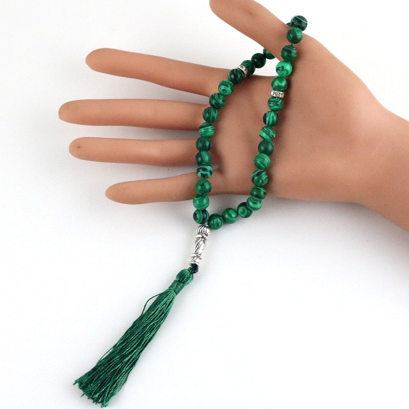 33 Beads Tasbih Stone Bracelet 8mm Beads Islamic Muslim Prayer Jewelry