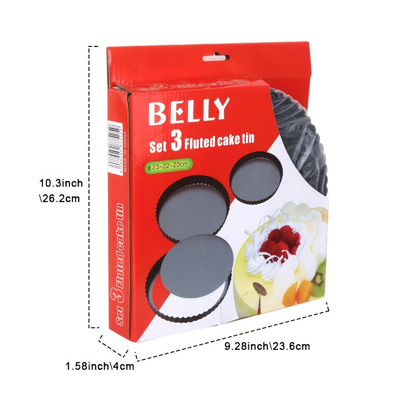 3PCS Removable Bottom Apple Pie Pans
