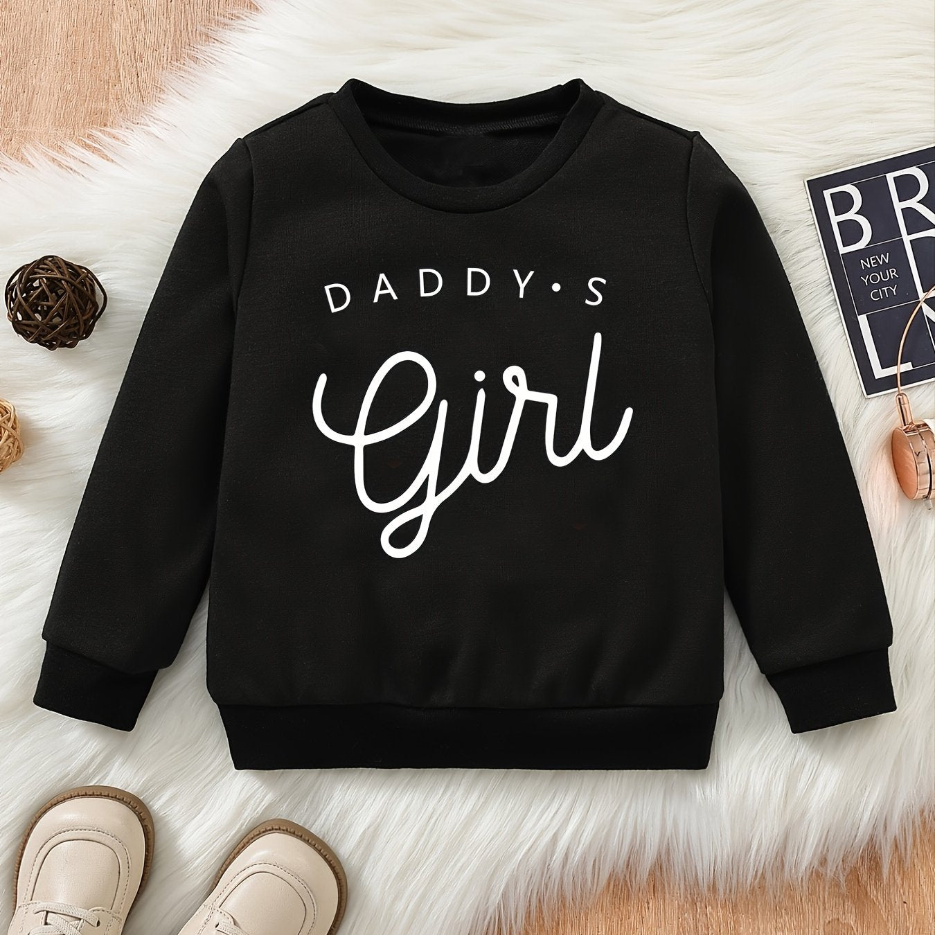 Daddy's Girl" Letter Print Long Sleeve Sweatshirt for Girls