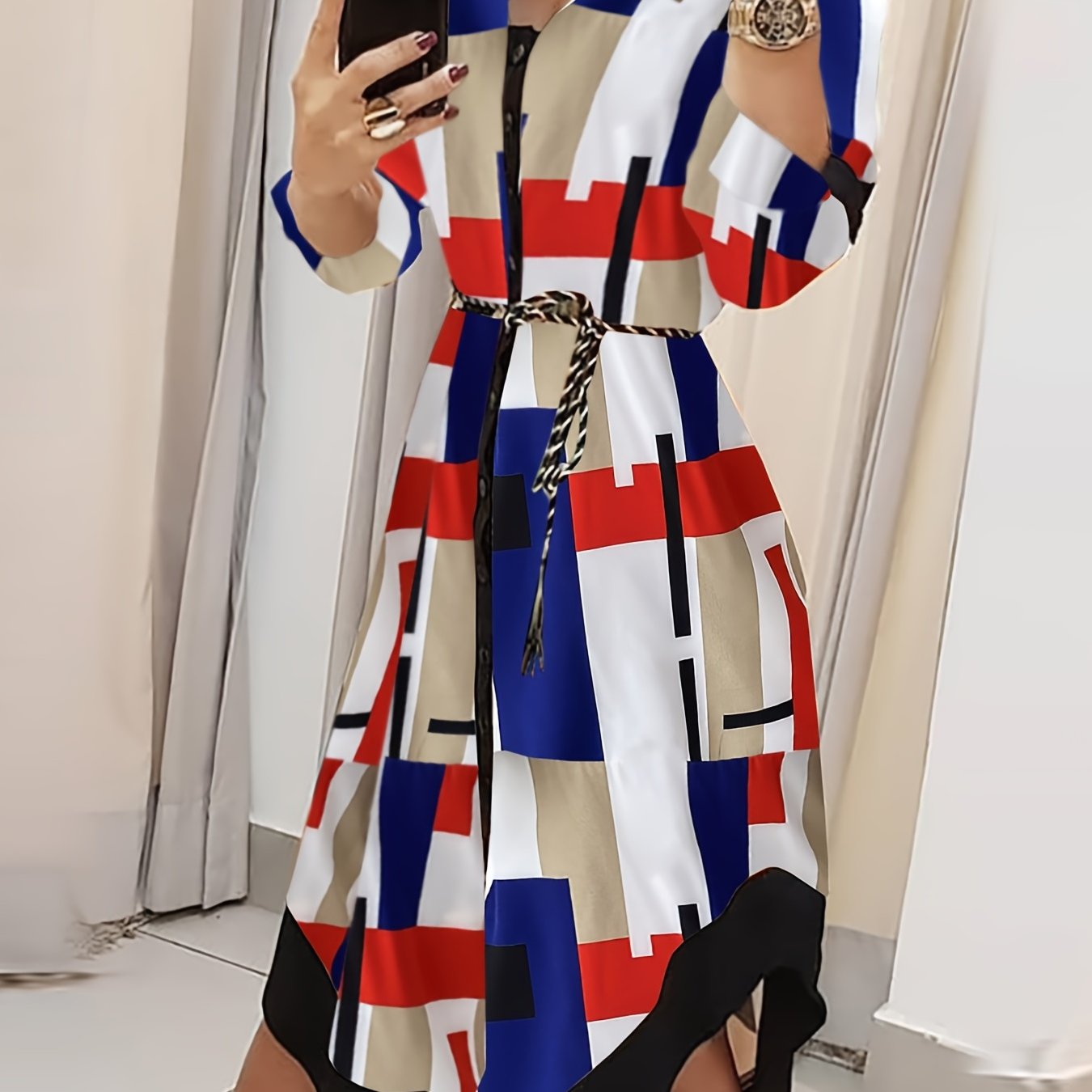 Women's Elegant Summer High Waist Floral Print Maxi Dress