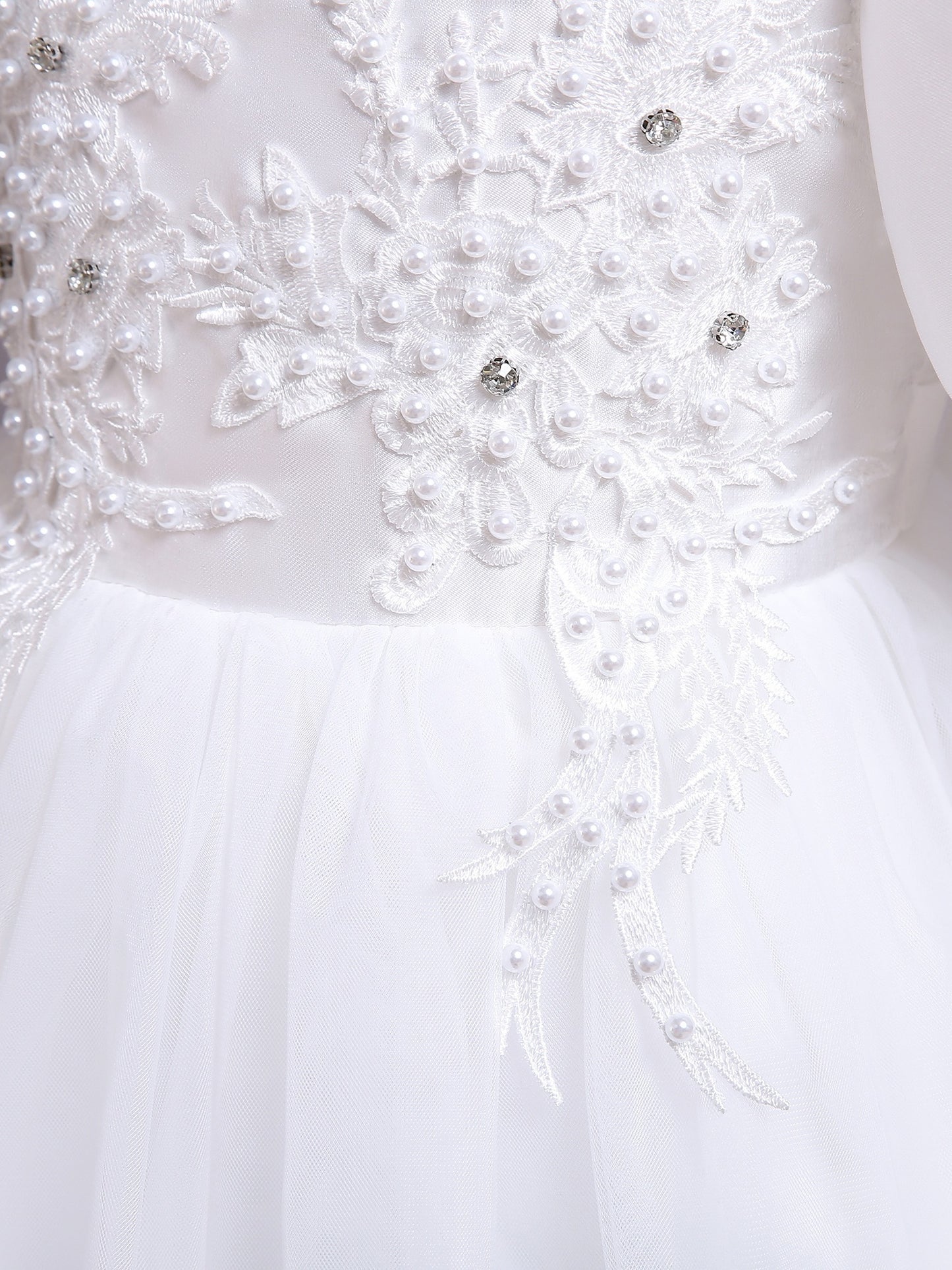 Elegant V-neck Puff Sleeve Embroidered Princess Dress