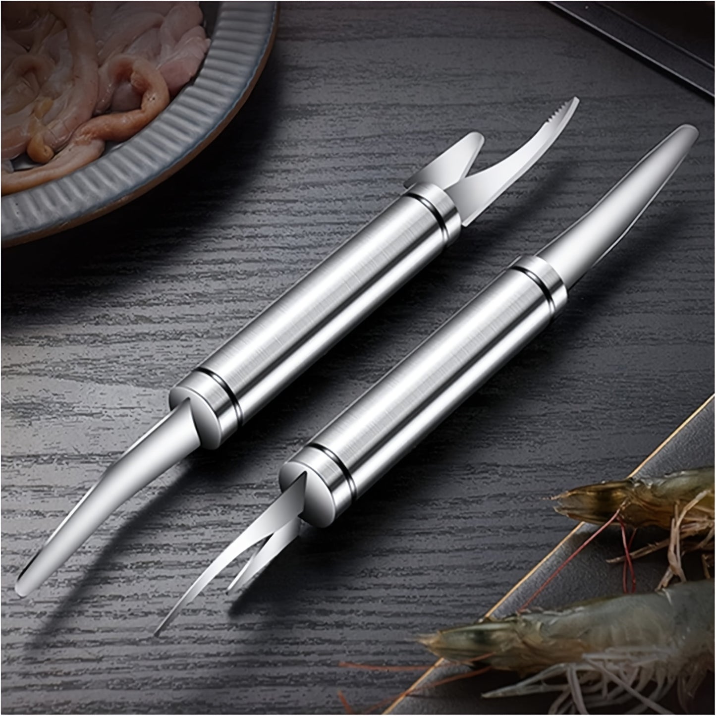 2 Pack 5-in-1 Multifunctional Shrimp Line Knife