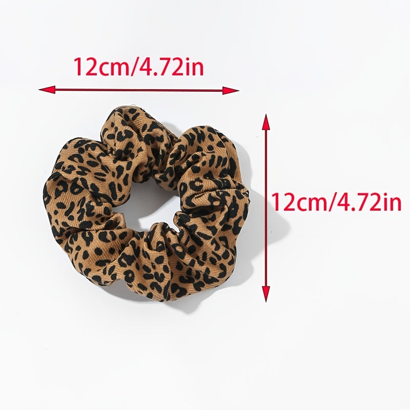 3PCS Satin Leopard Cheetah Scrunchie Set