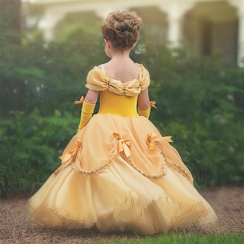 Fancy Beauty and the Beast Baby Girl Halloween Cosplay Costume for Carnival and Christmas Princess Dresses