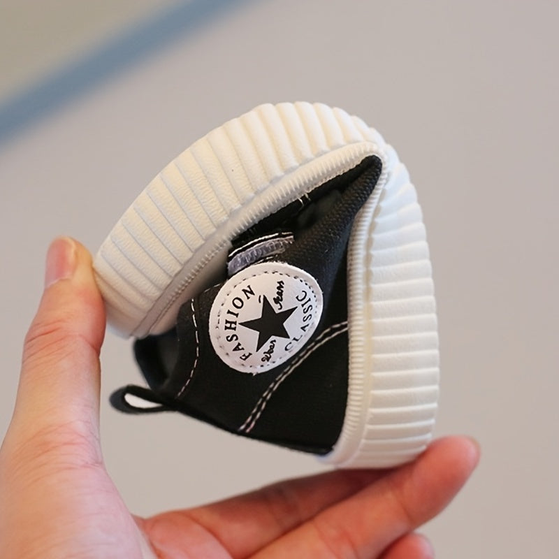 Toddler Boys Casual Canvas Sneakers with Hook & Loop Fastener