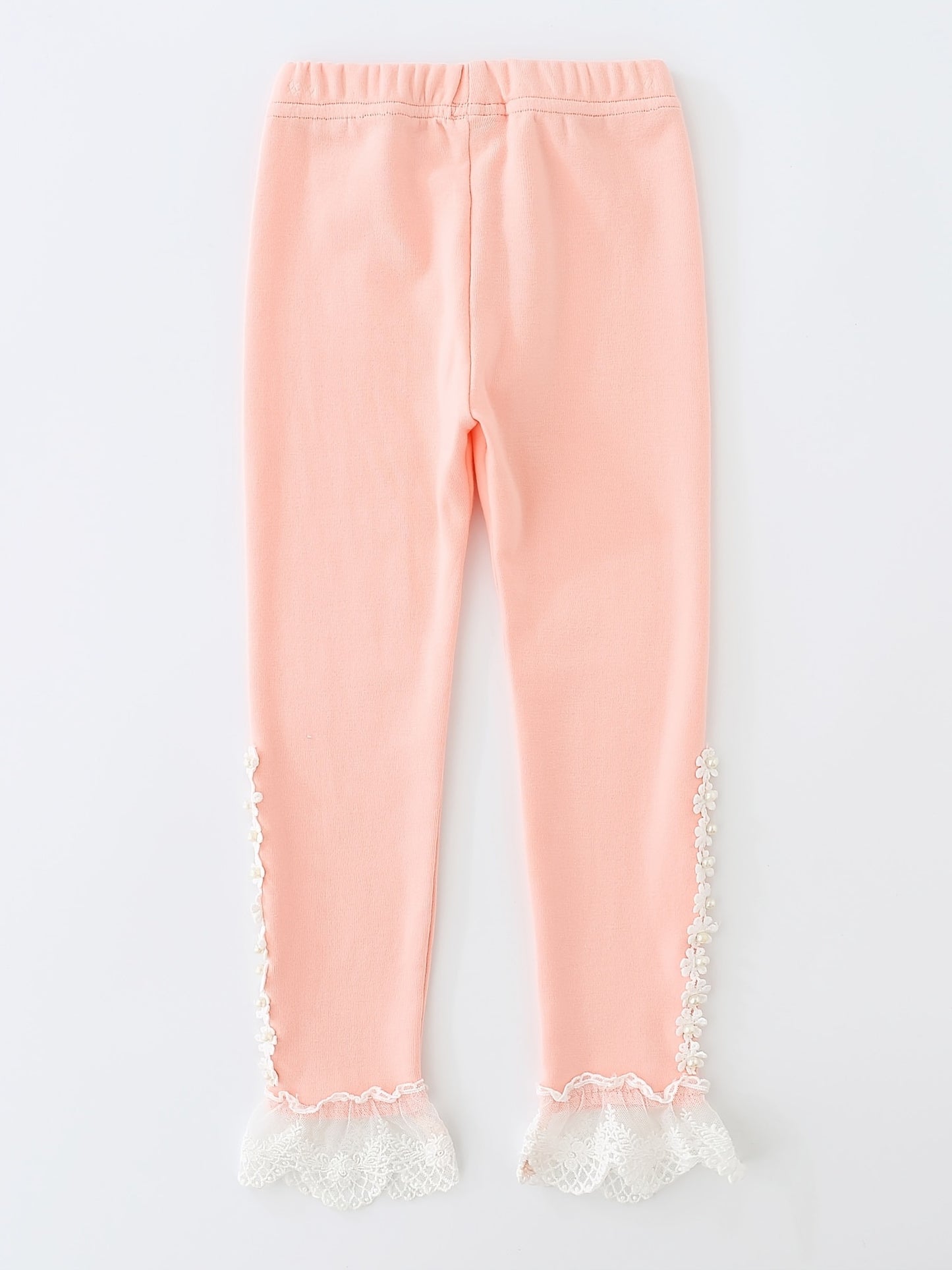 Cute Casual Sweet Lace Trim Ruffled Leggings