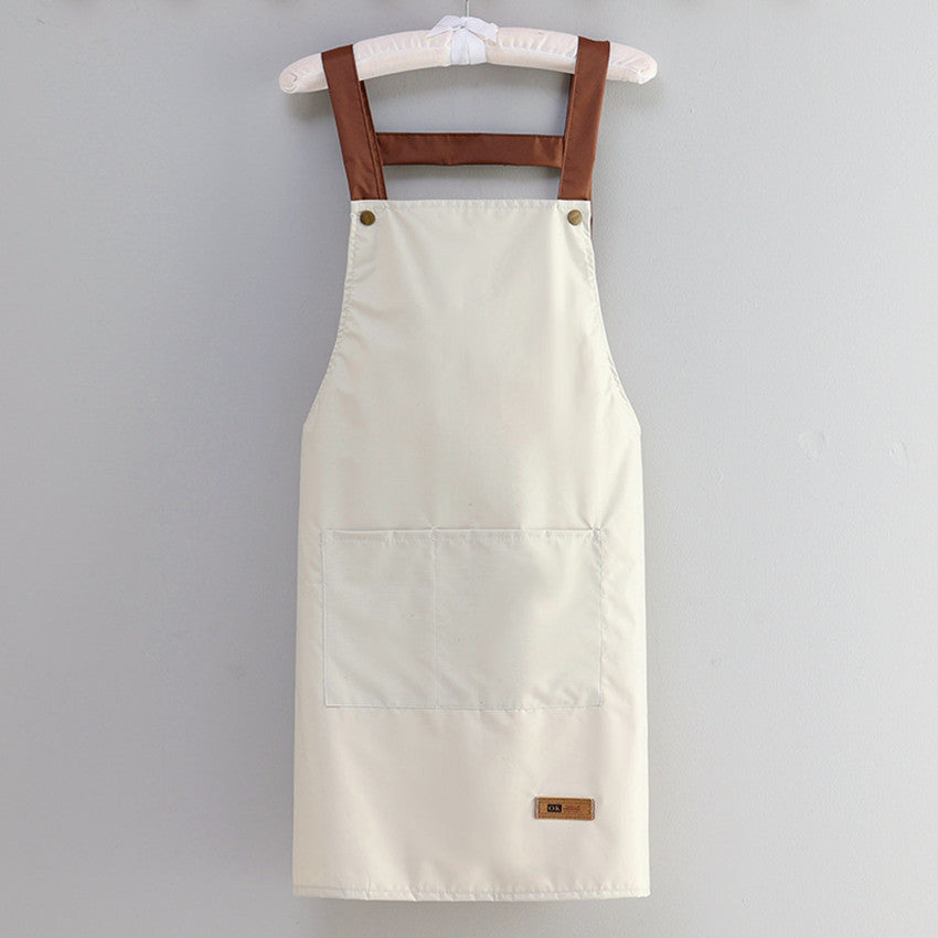 1pc Kitchen Apron With Big Pocket, Waterproof Oil-proof Cooking Apron, Kitchen Accessories