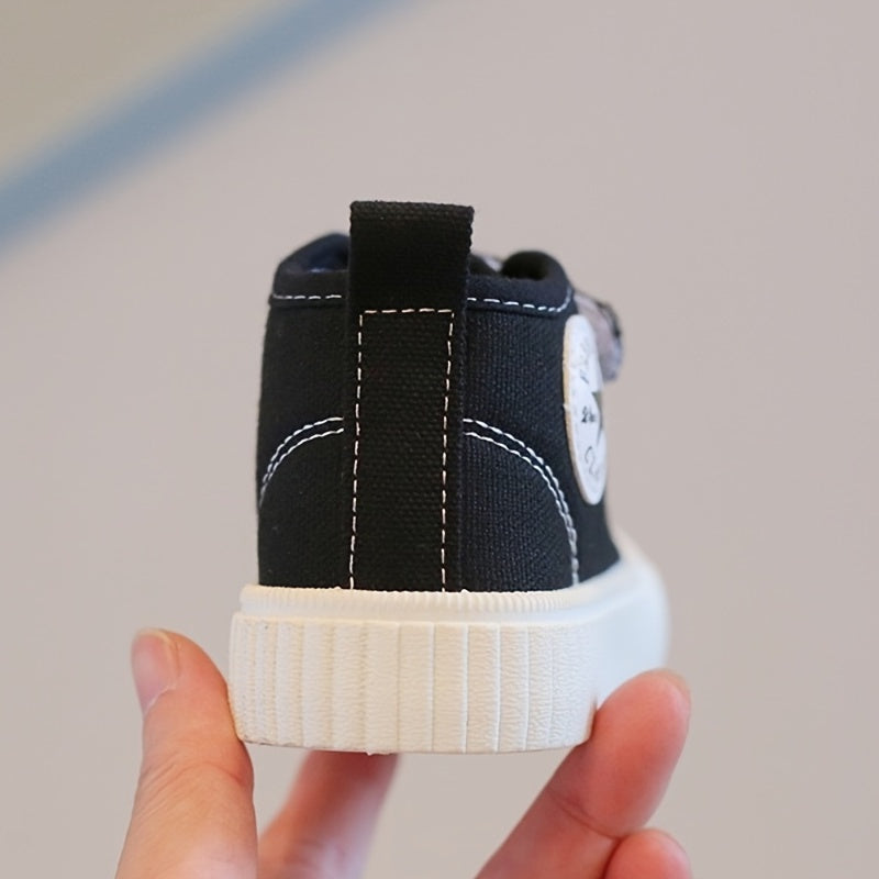 Toddler Boys Casual Canvas Sneakers with Hook & Loop Fastener